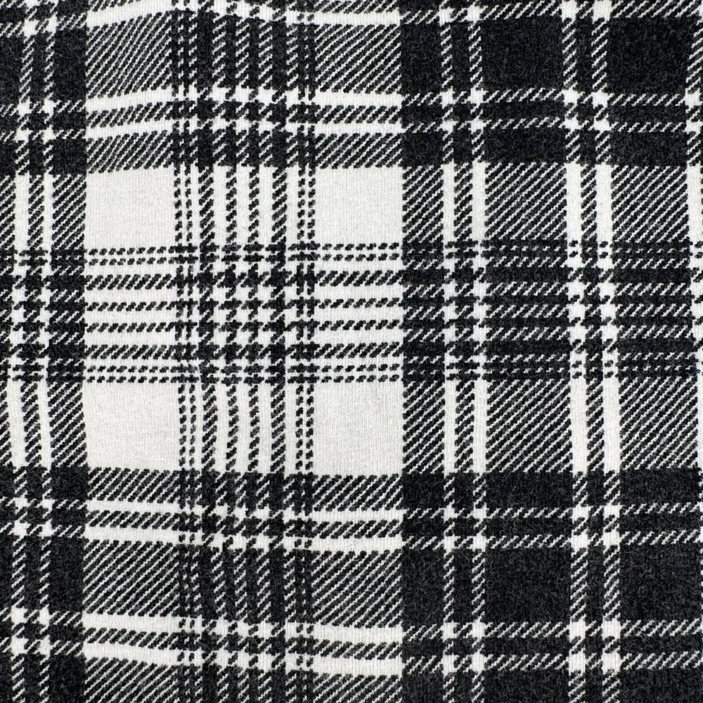 Girls’ Nordstrom Black & Ivory Plaid Organic Cotton Skater Skirt Size L 10/12